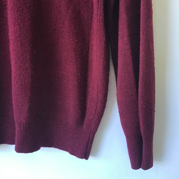 Vintage Union USA Mens v-neck Sweater L maroon burgundy unisex drop shoulder - Picture 4 of 10
